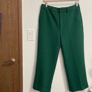 Zara Emerald Green Cropped Trousers